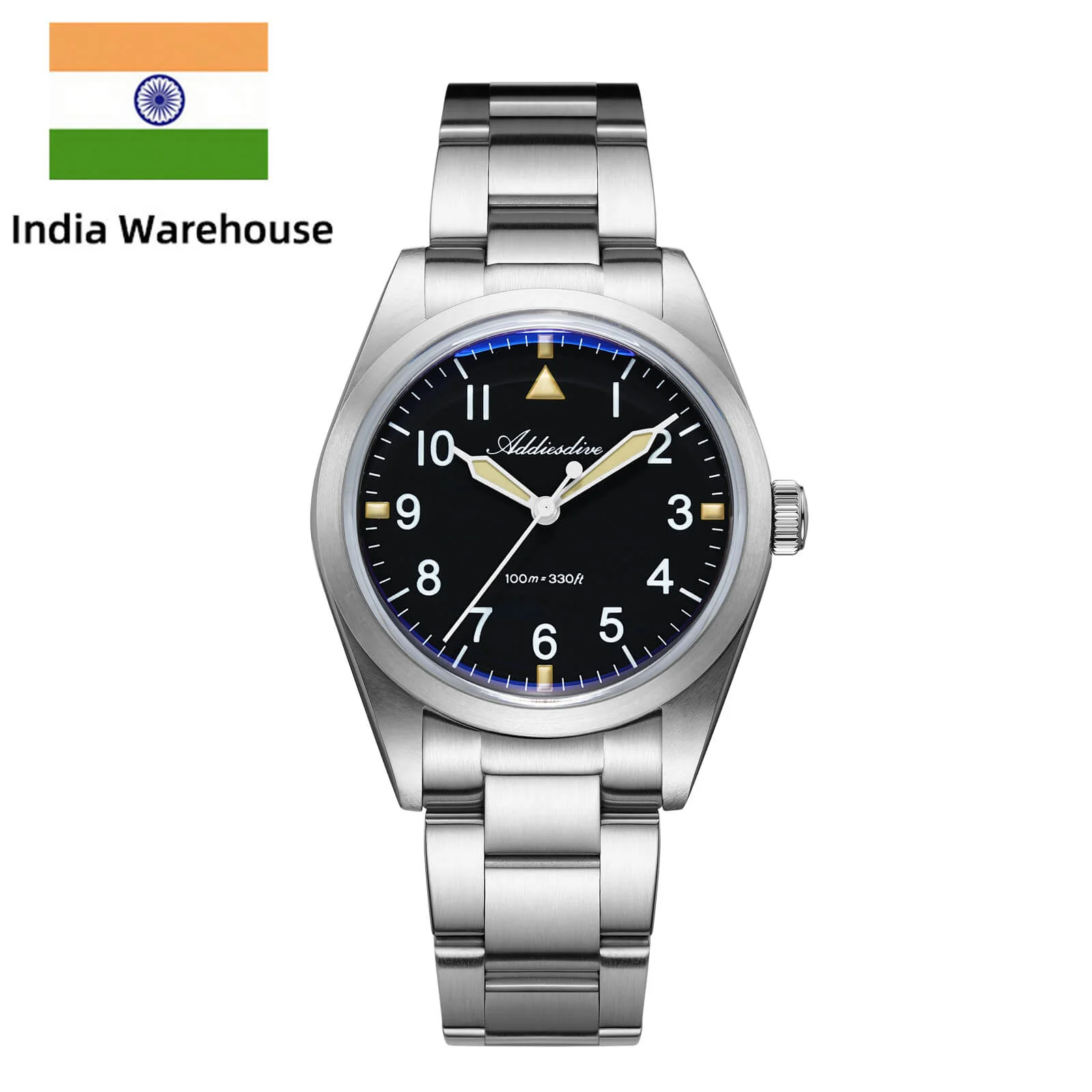 ★India Warehouse★Addiesdive 36mm Titanium Military Field Watch AD2502