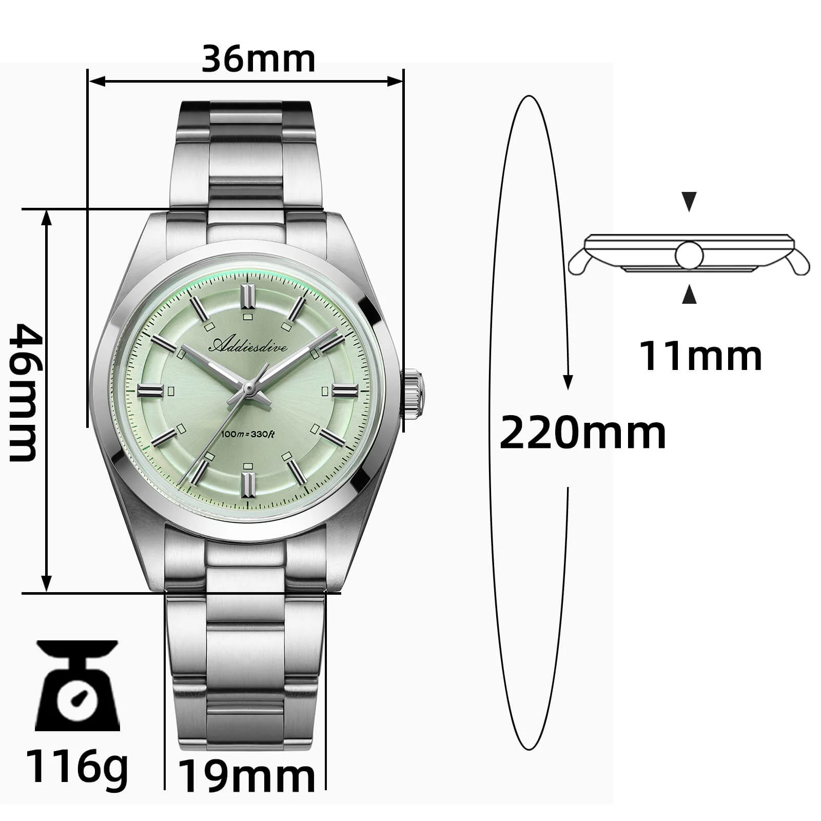 Addiesdive 36mm VH31 Explorer Style Watch AD2515 - Image 12