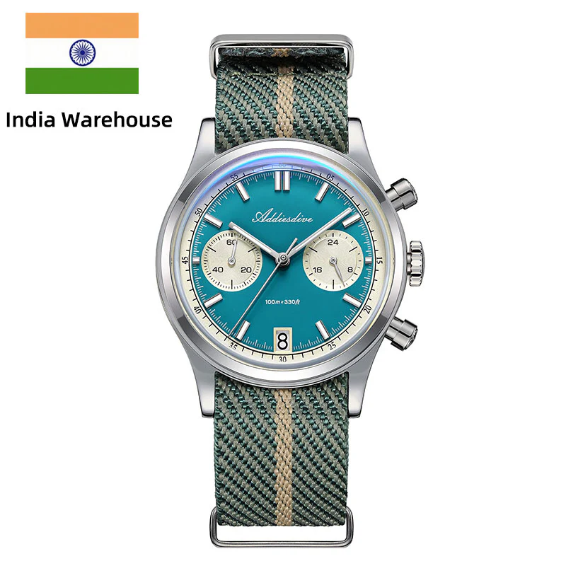 ★India Warehouse★ADDIESDIVE 38mm VK64 Chronograph Watch AD2095 - Image 3