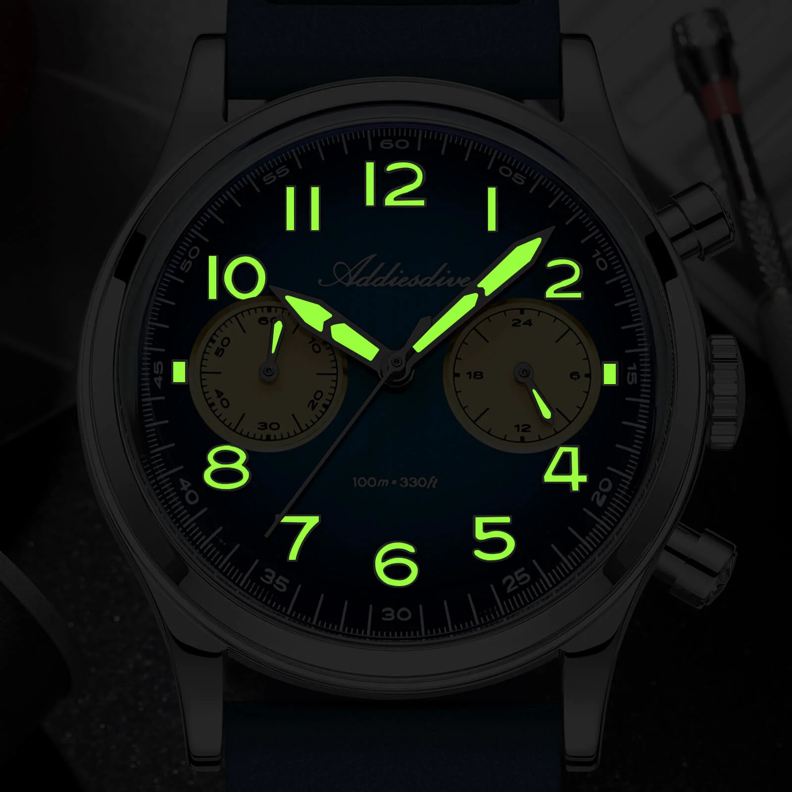 ★Holiday Sale★ADDIESDIVE 38mm VK64 Chronograph Watch AD2516 - Image 10