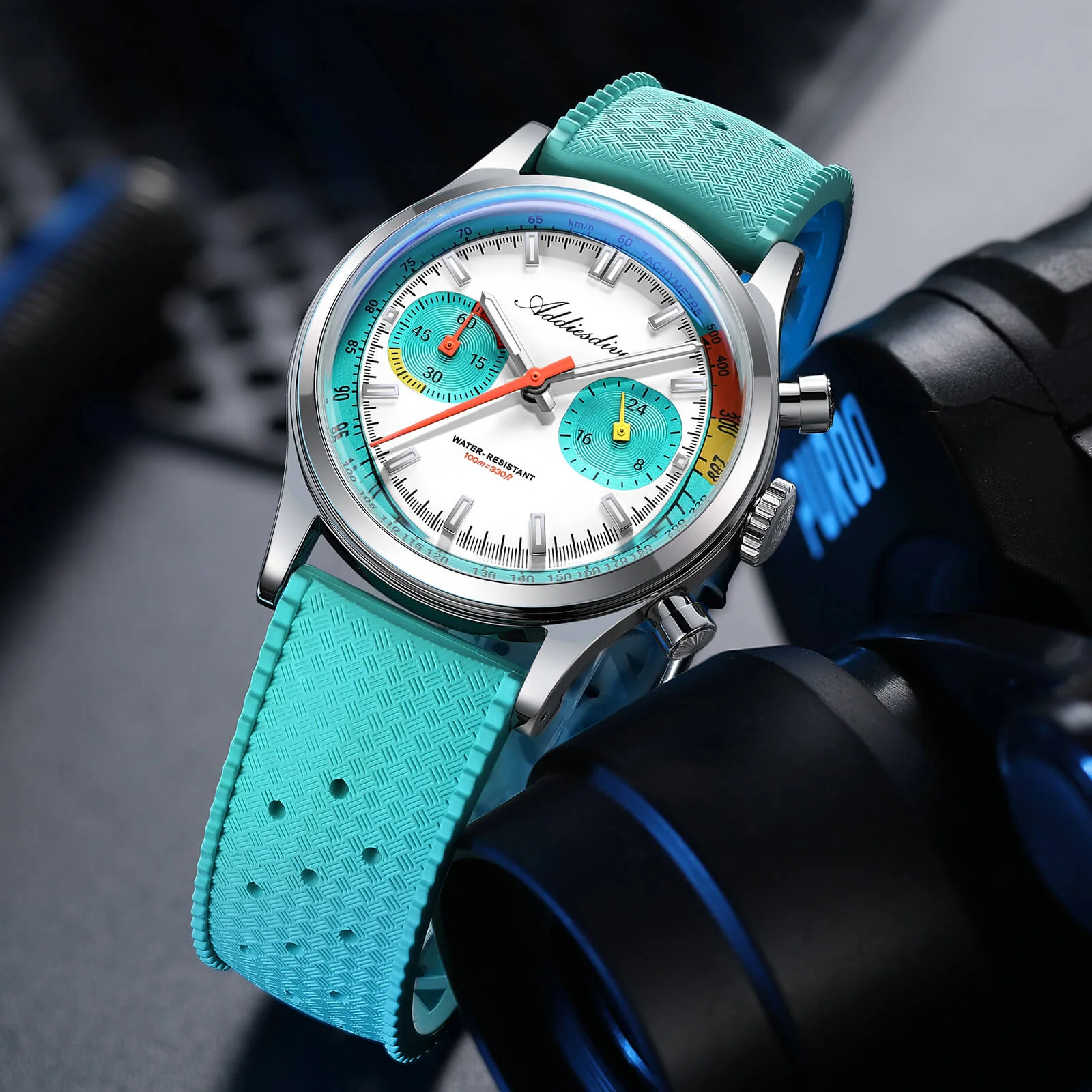 ADDIESDIVE 20mm Fluororubber (FKM) Strap for AD2529 Racing Chronograph - Image 4