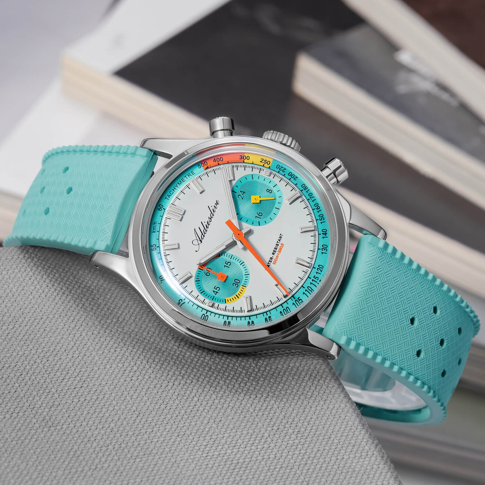 ★Flash Sale★ADDIESDIVE 38mm VK64 Racing-Inspired Chronograph Watch AD2529 - Image 6