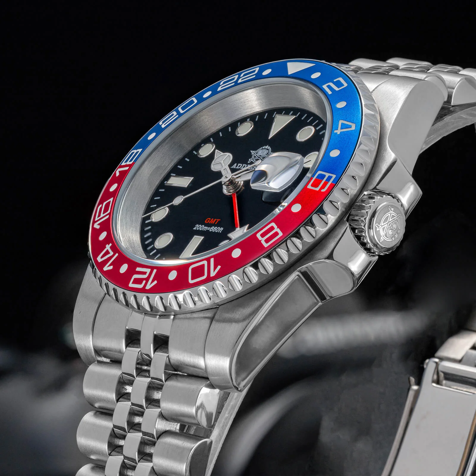 ADDIESDIVE Water Ghost Luxury Dive Watch GMT Quartz Watch AD2050-with Calendar - Image 6