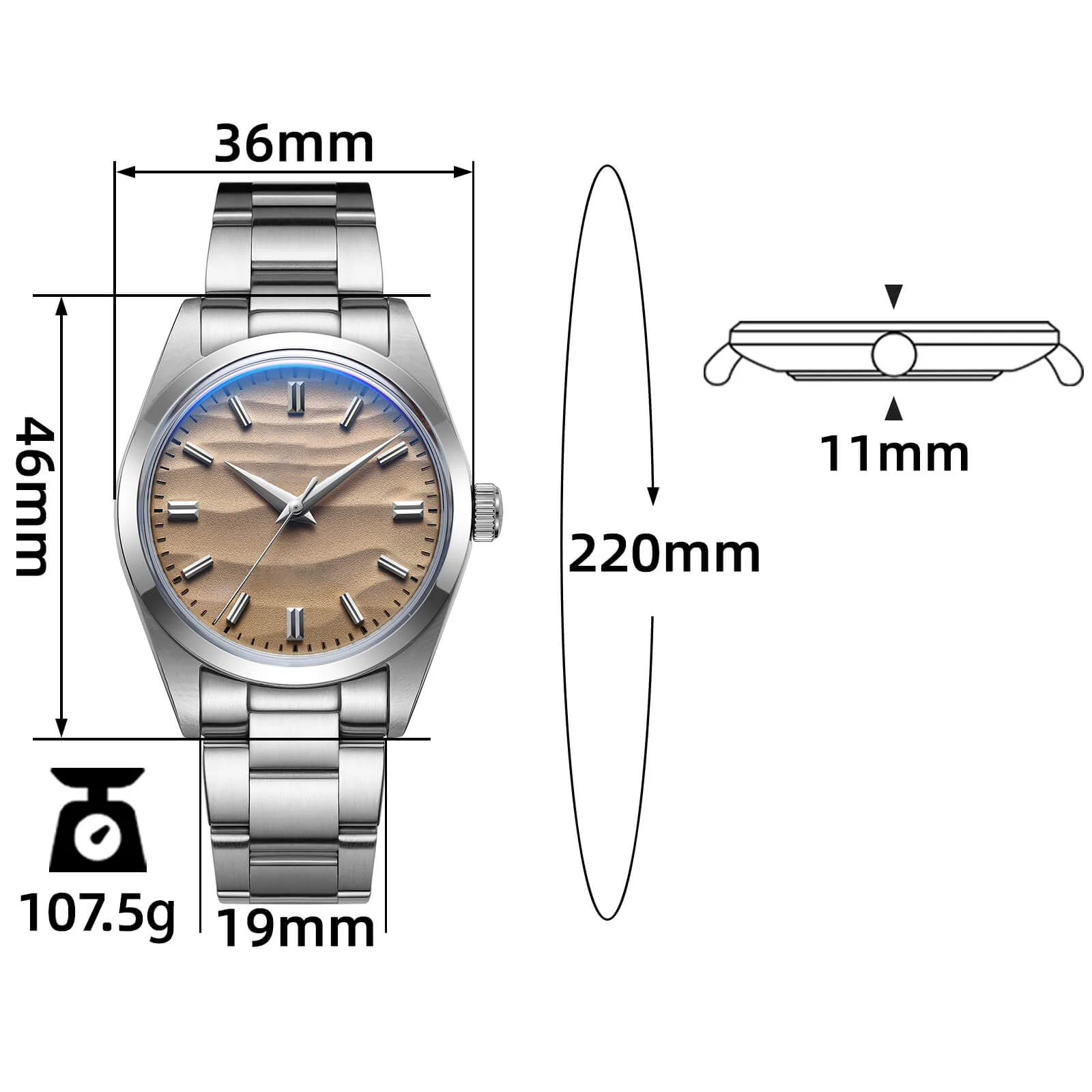 ★Holiday Sale★ADDIESDIVE 36mm Quartz Watch VH31 Movement (AD2030) - Image 4