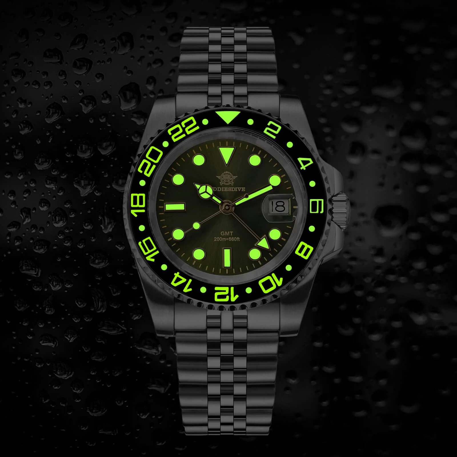 ADDIESDIVE Water Ghost Luxury Dive Watch GMT Quartz Watch AD2050-with Calendar - Image 28