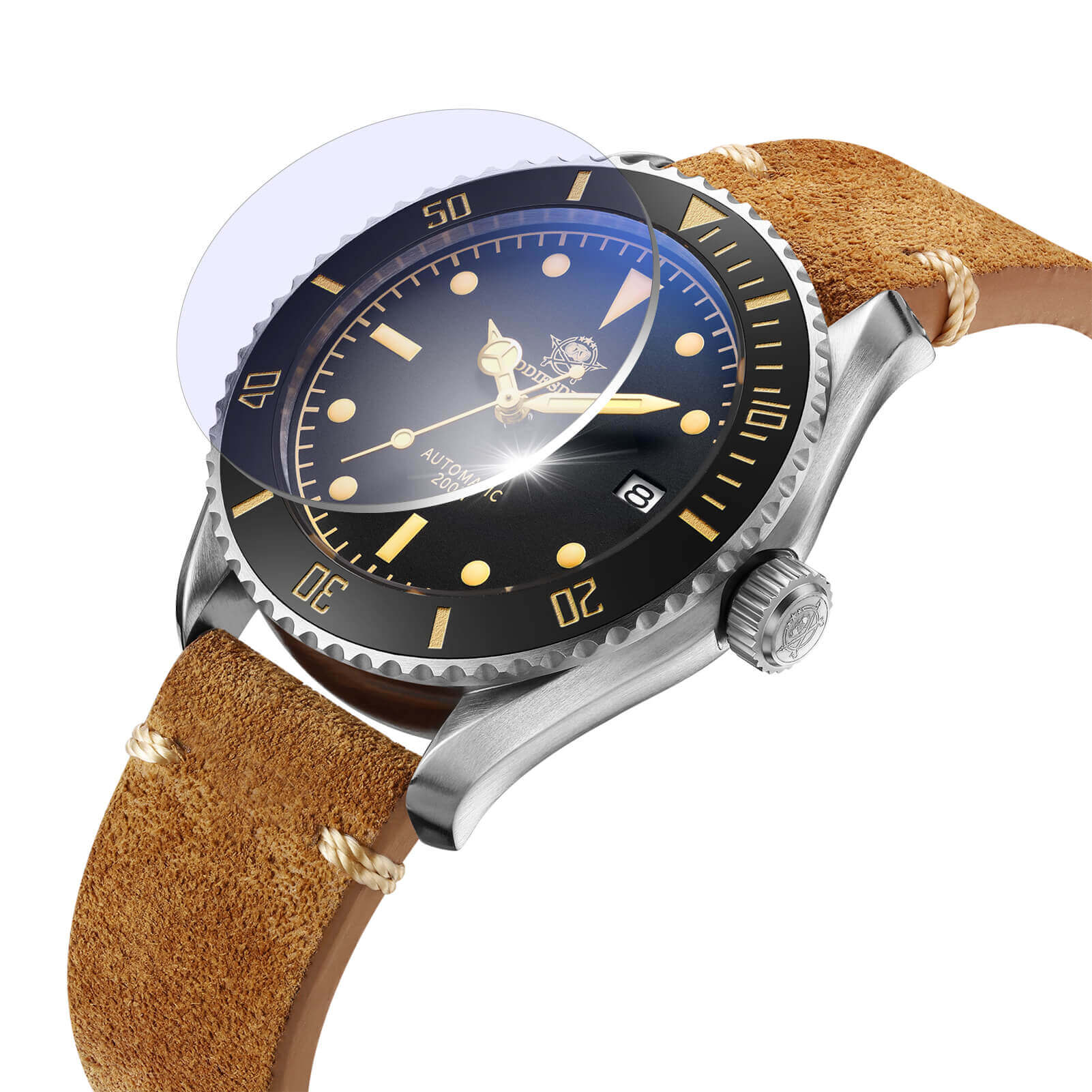 U.S. Warehouse -ADDIESDIVE® Scuba Leather Automatic Scuba Watch AD2101 - Image 11