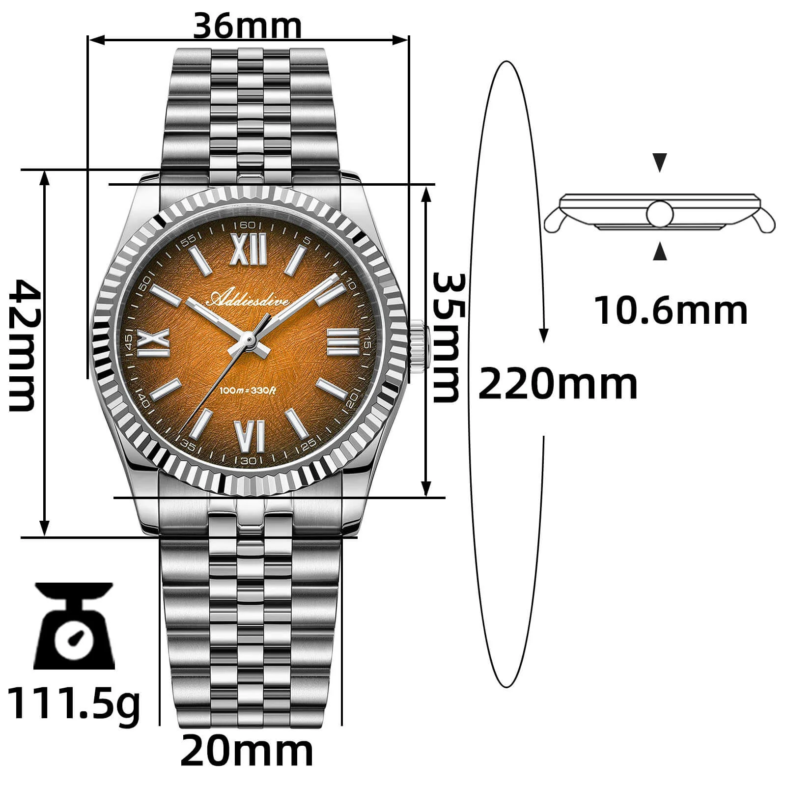 ADDIESDIVE 36mm DJ Homage Men Watch AD2512 - Image 4