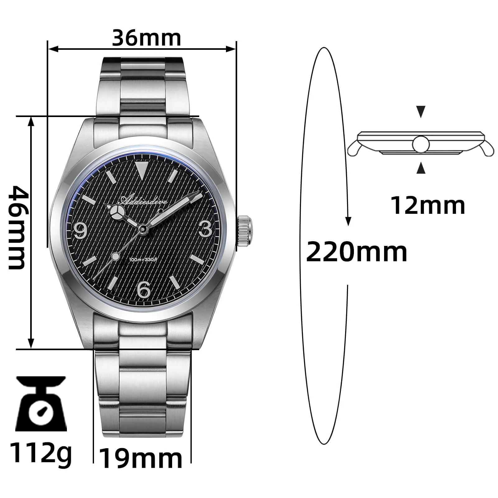 ADDIESDIVE 36mm Explore Dive Watch VH31 Quartz Watch AD2096 - Image 2