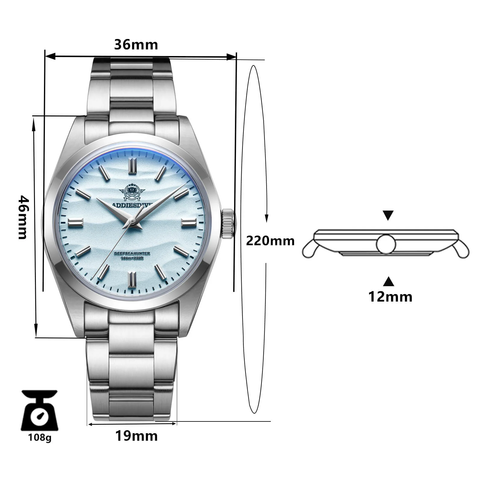 U.S. Warehouse -ADDIESDIVE 36mm Quartz Watch VH31 Movement （AD2030） - Image 13
