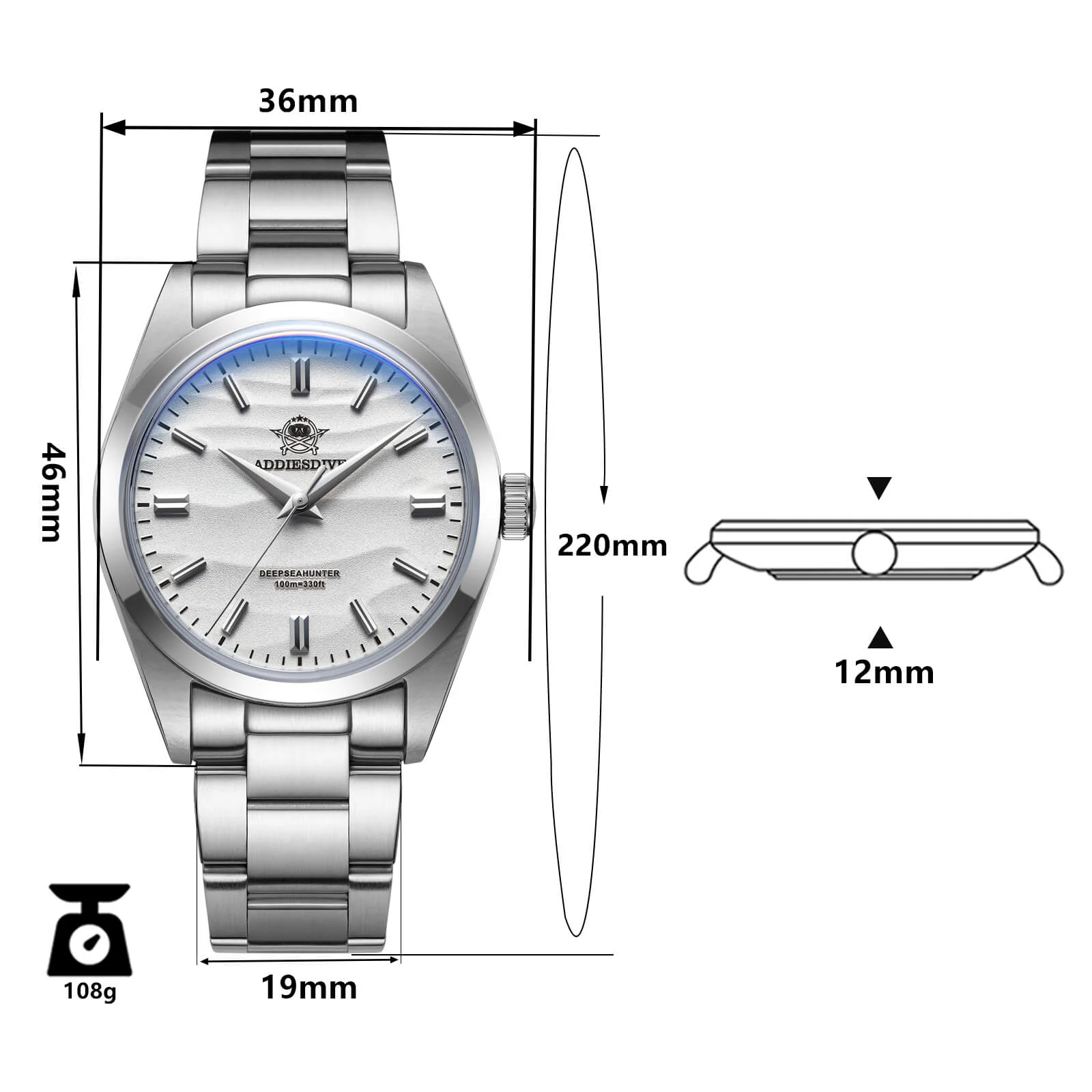 U.S. Warehouse -ADDIESDIVE 36mm Quartz Watch VH31 Movement （AD2030） - Image 23
