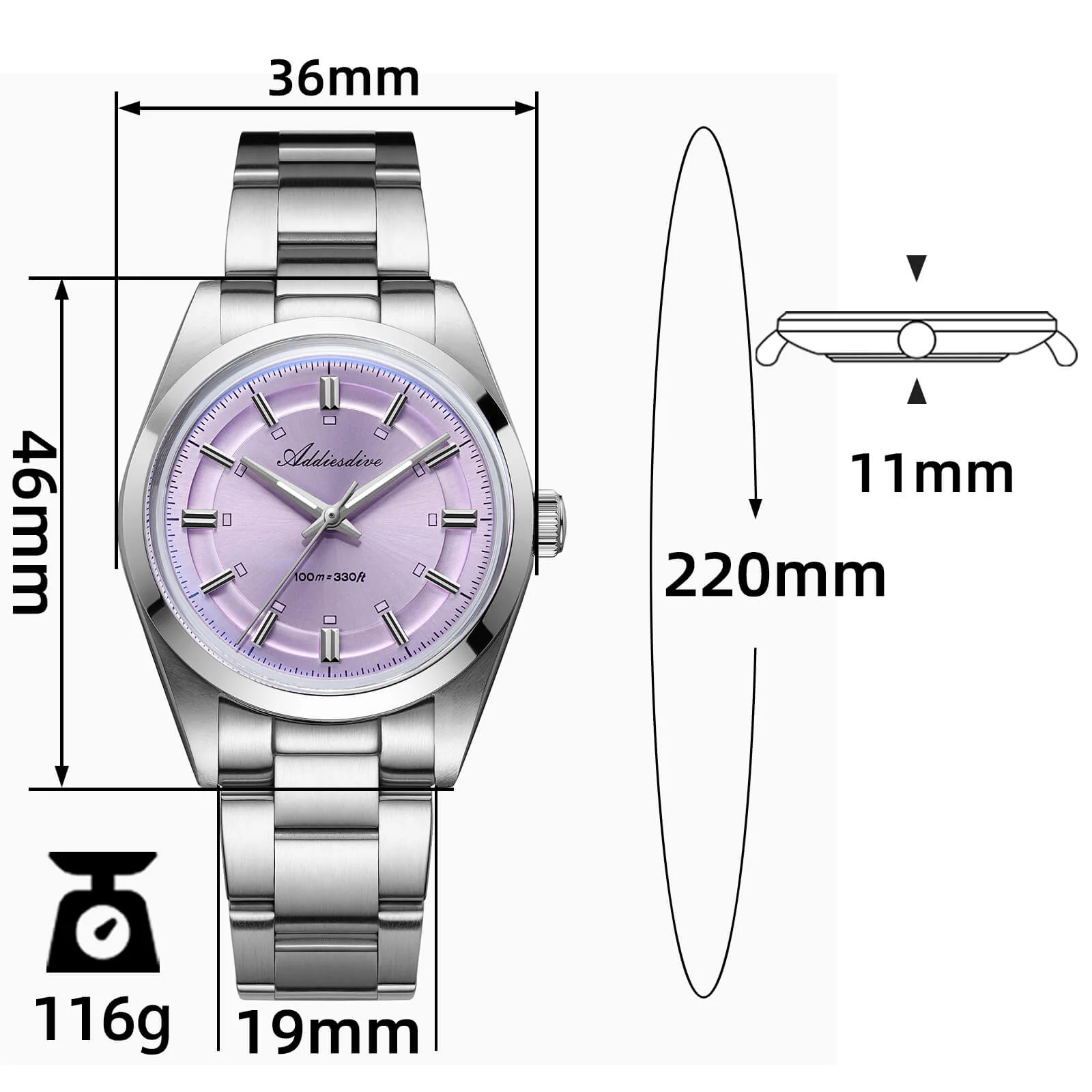 Addiesdive 36mm VH31 Explorer Style Watch AD2515 - Image 3