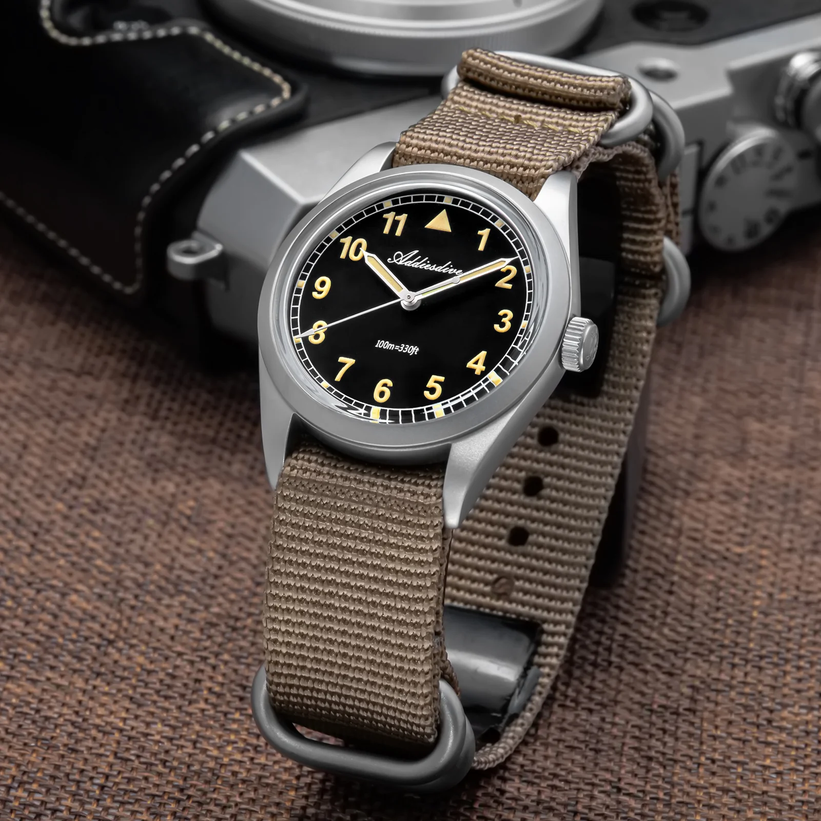 U.S. Warehouse -ADDIESDIVE 36mm VH31 Retro Pilot Field Watch AD2079 - Image 16