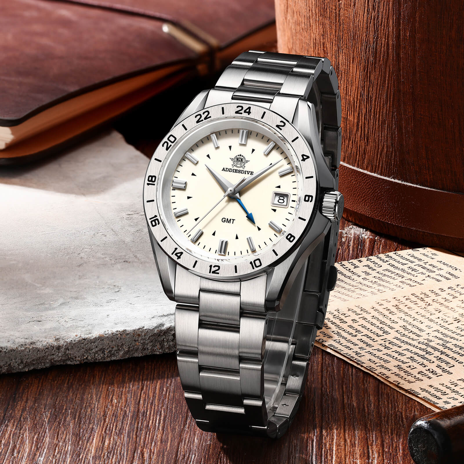 U.S. Warehouse -ADDIESDIVE 38mm GMT Quartz Watch AD2063 - Image 13