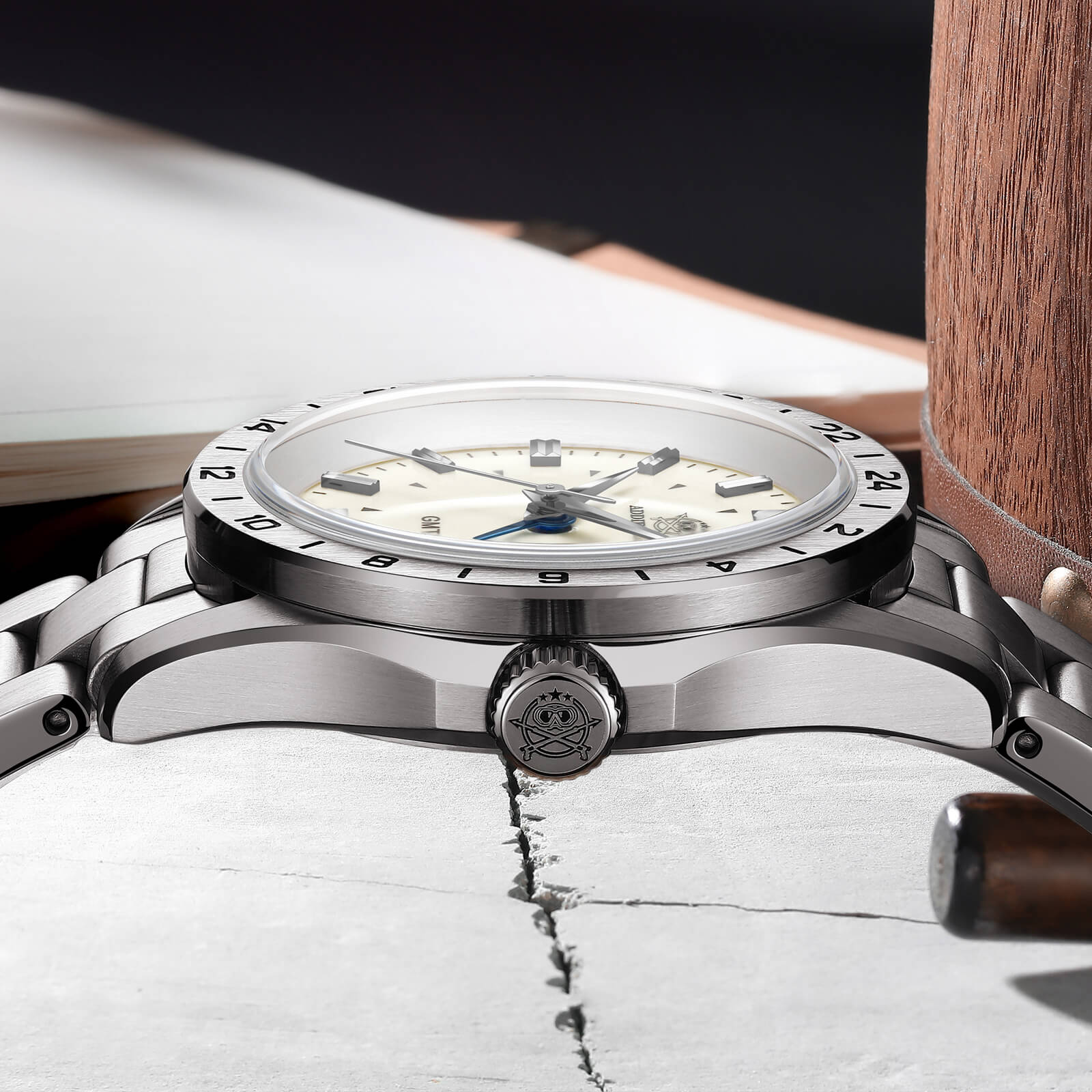 U.S. Warehouse -ADDIESDIVE 38mm GMT Quartz Watch AD2063 - Image 14