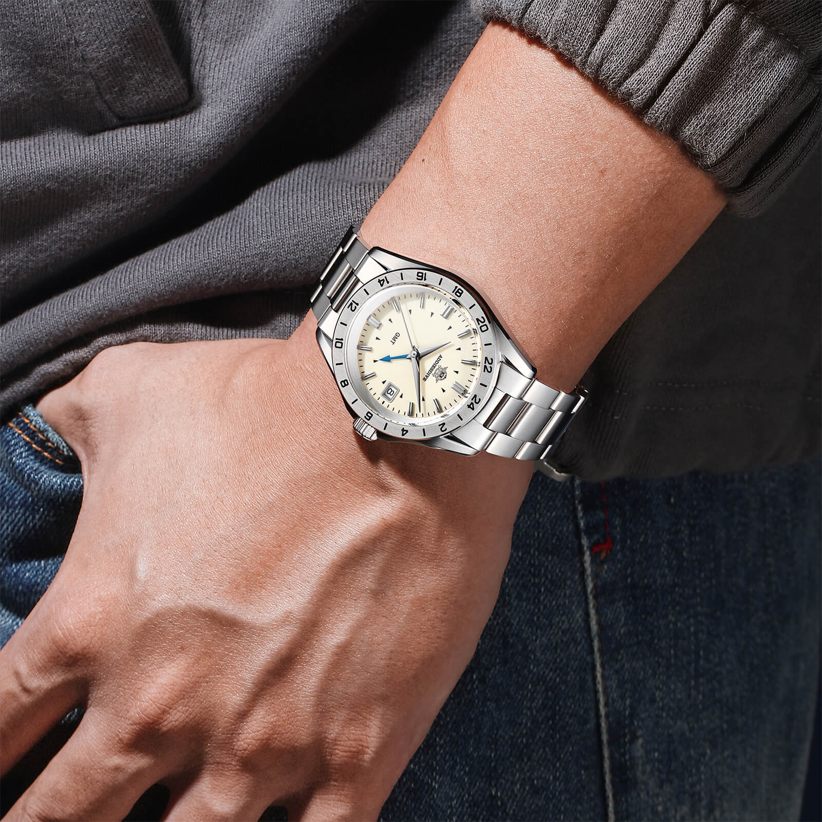 U.S. Warehouse -ADDIESDIVE 38mm GMT Quartz Watch AD2063 - Image 3
