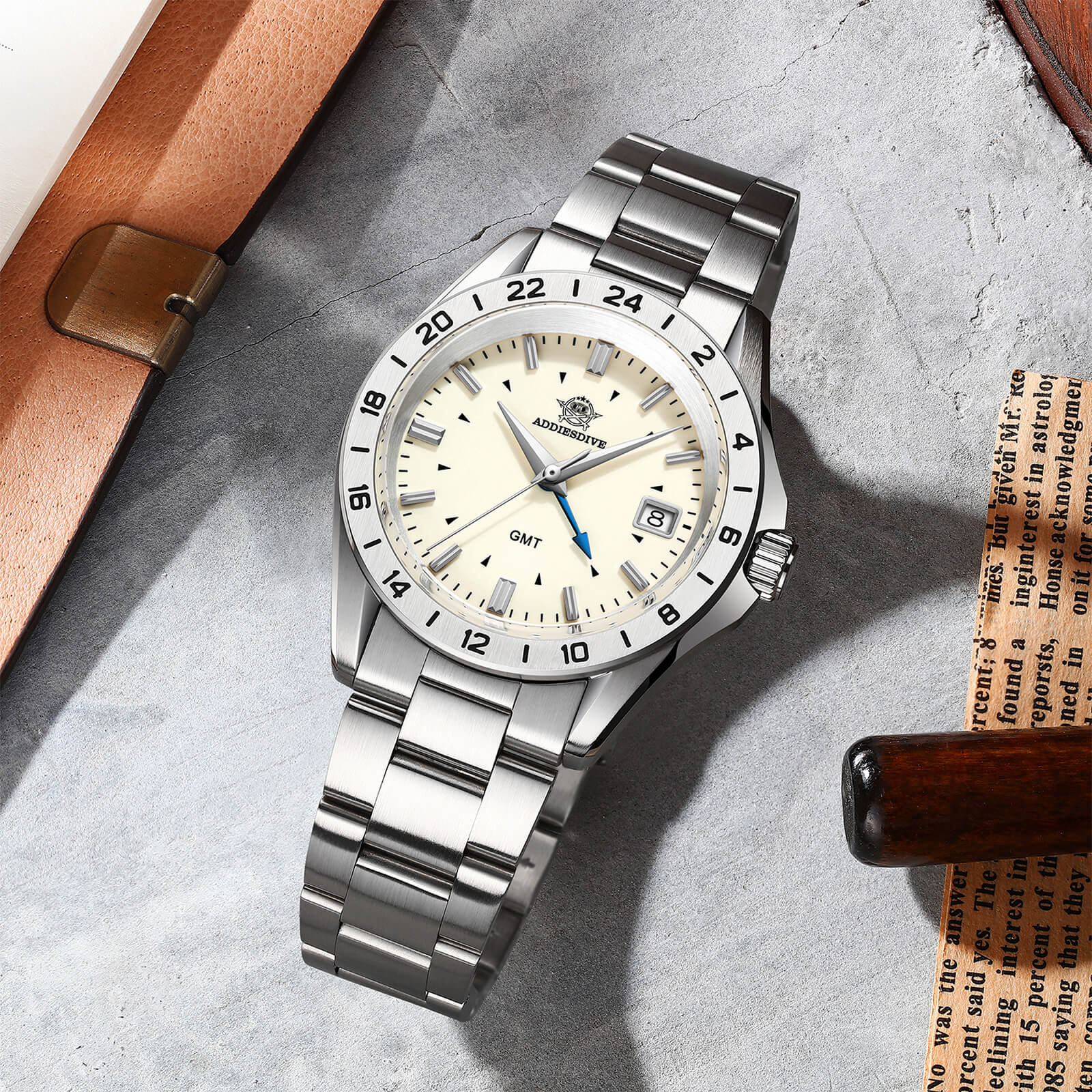 U.S. Warehouse -ADDIESDIVE 38mm GMT Quartz Watch AD2063 - Image 6