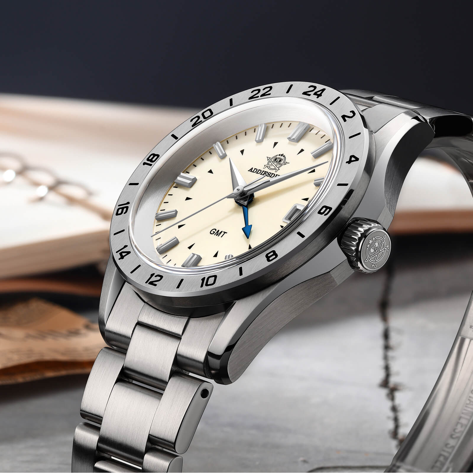 U.S. Warehouse -ADDIESDIVE 38mm GMT Quartz Watch AD2063 - Image 7