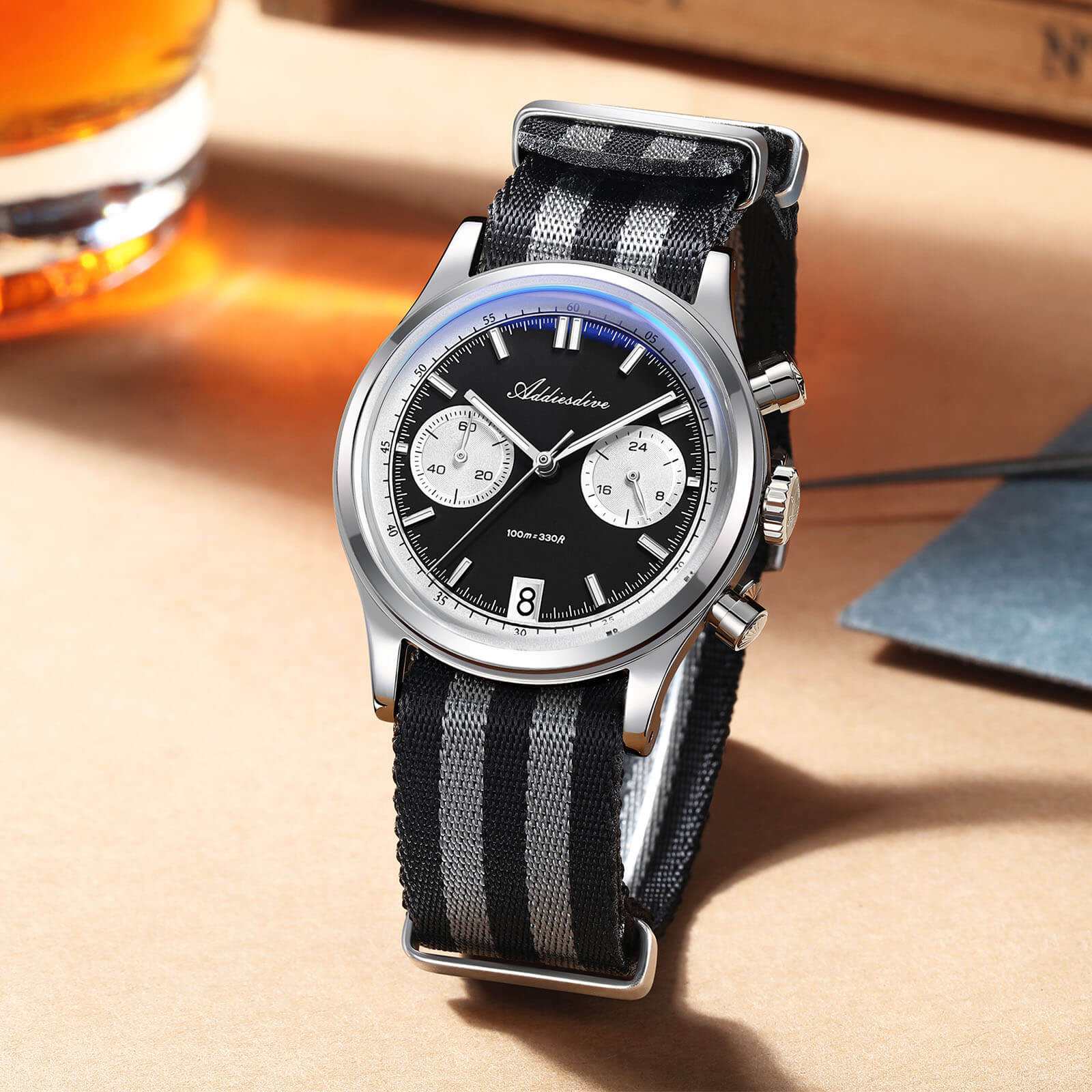 ★India Warehouse★ADDIESDIVE 38mm VK64 Chronograph Watch AD2095 - Image 11