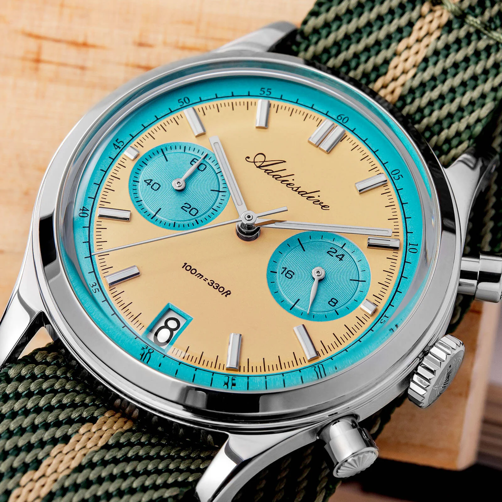 ★India Warehouse★ADDIESDIVE 38mm VK64 Chronograph Watch AD2095 - Image 15