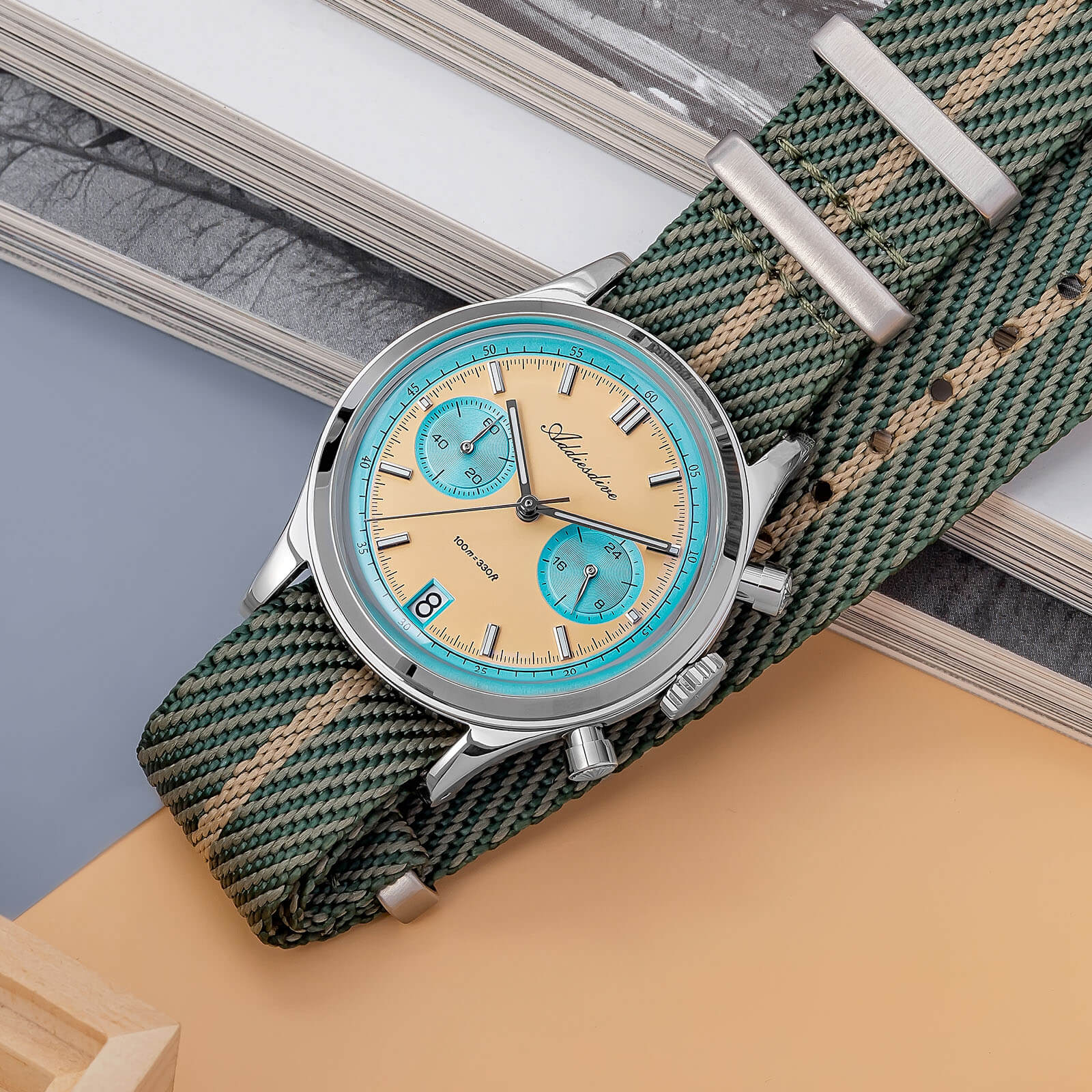 ★India Warehouse★ADDIESDIVE 38mm VK64 Chronograph Watch AD2095 - Image 14