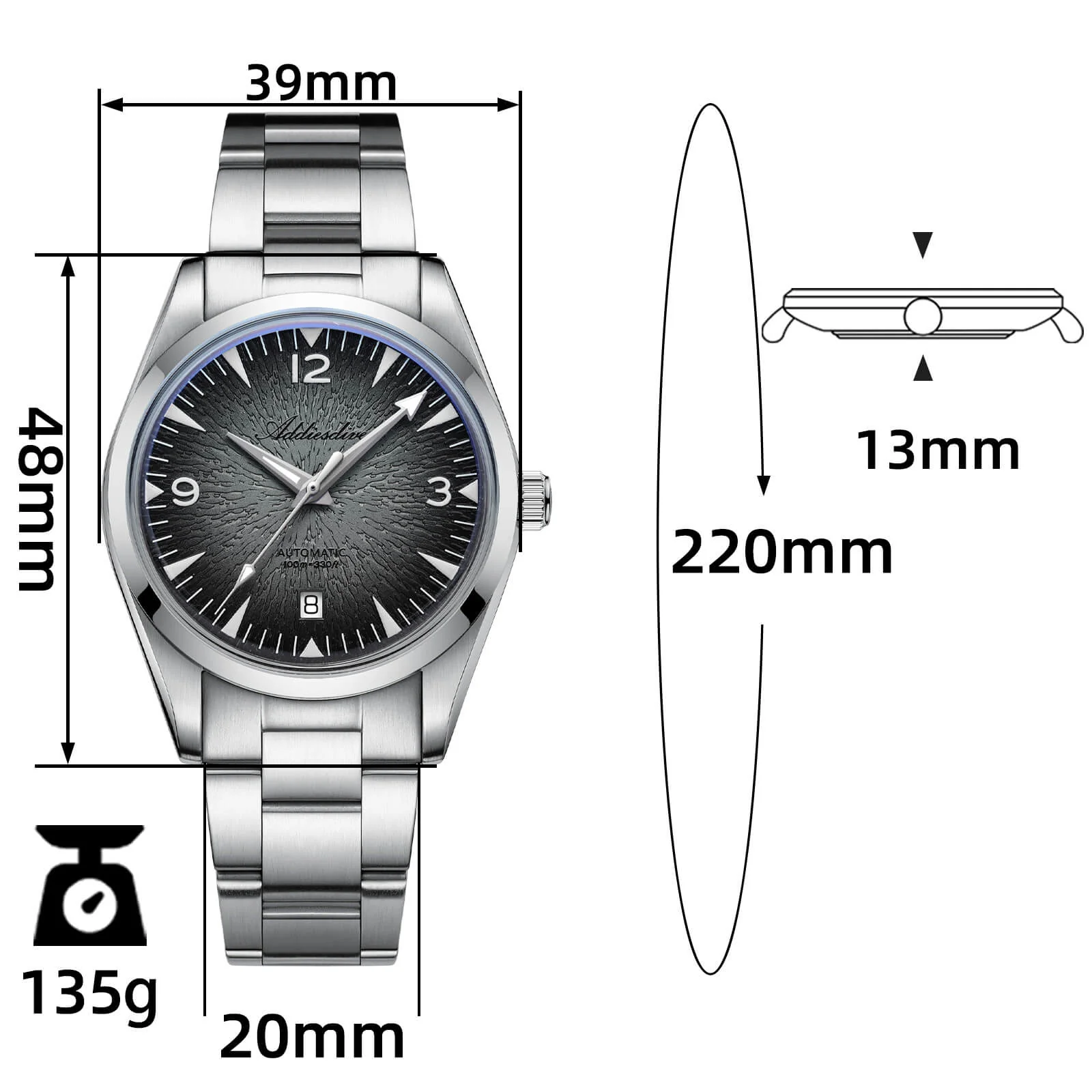 U.S. Warehouse -Addiesdive 39mm Breath of the Ocean Automatic 8215 Men Watch ，AD2508 - Image 13