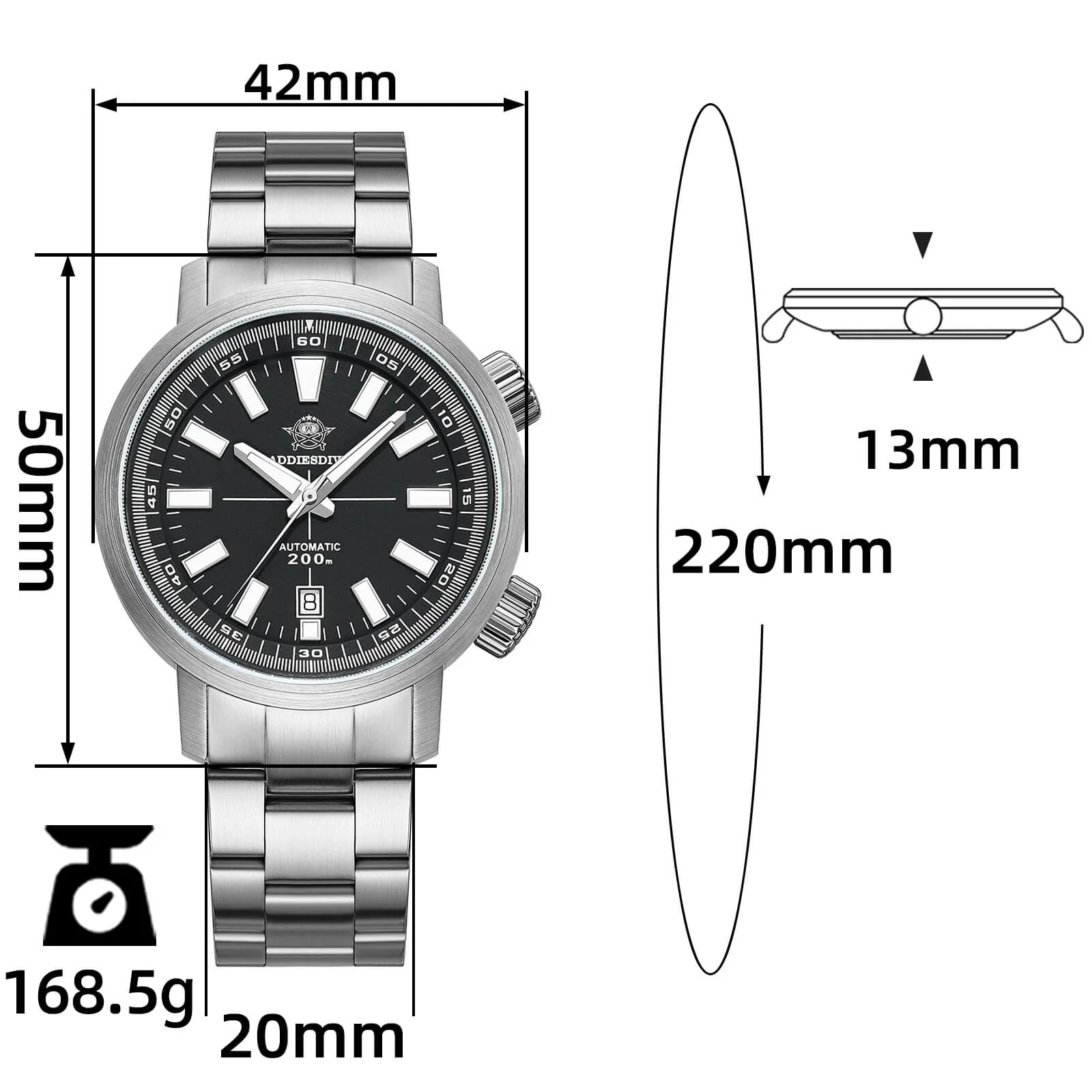 ★Holiday Sale★Addiesdive Dual Crown Captain Willard 6105 Homage AD2093 - Image 12