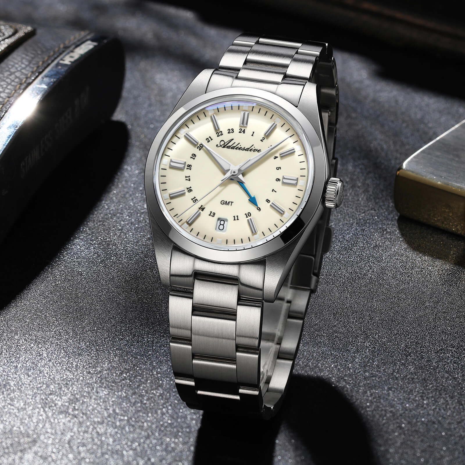 U.S. Warehouse-ADDIESDIVE Elegance Collection GMT Quartz Watch AD2065 - Image 3