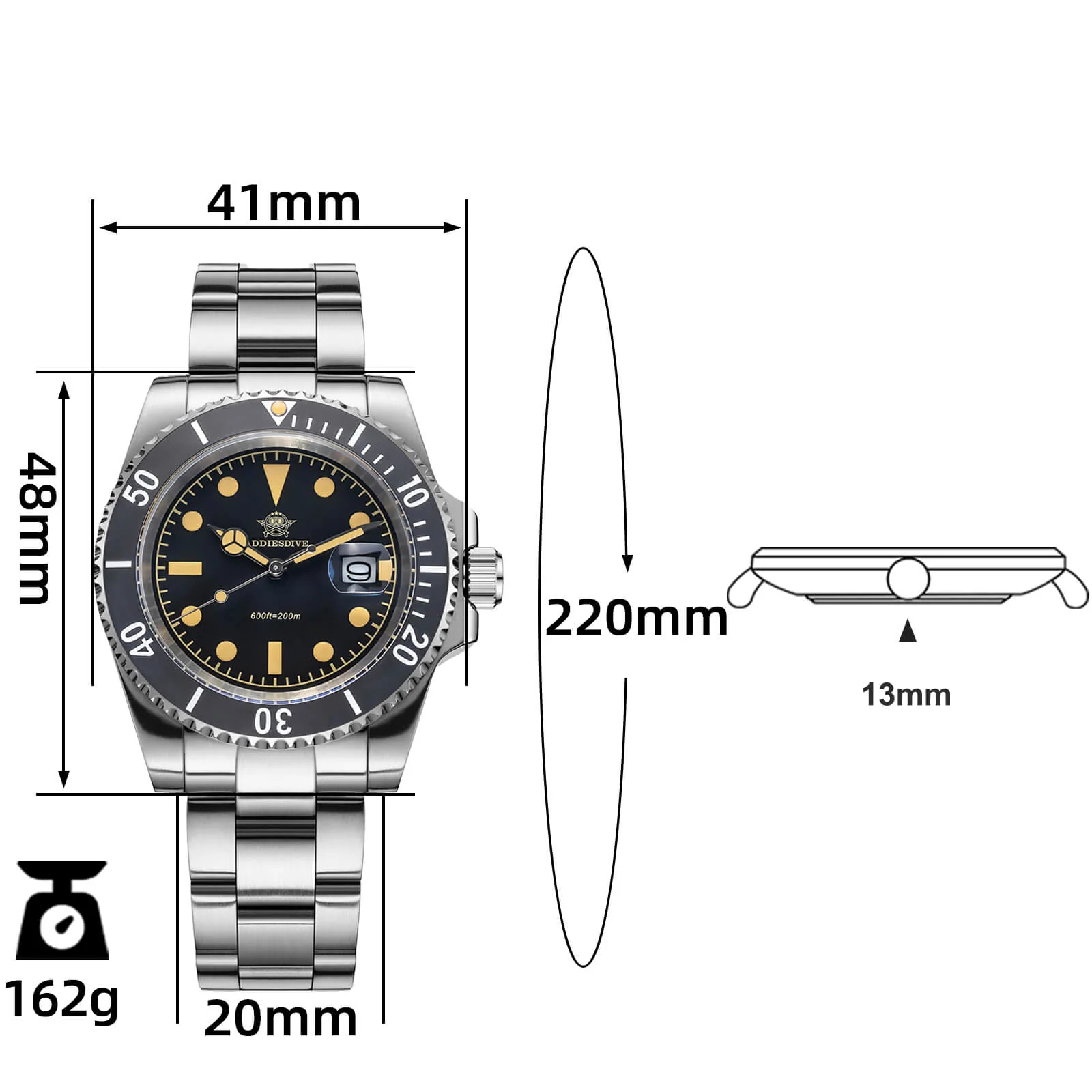 U.S. Warehouse -ADDIESDIVE Retro Sub Quartz Watch AD2054 - Image 10