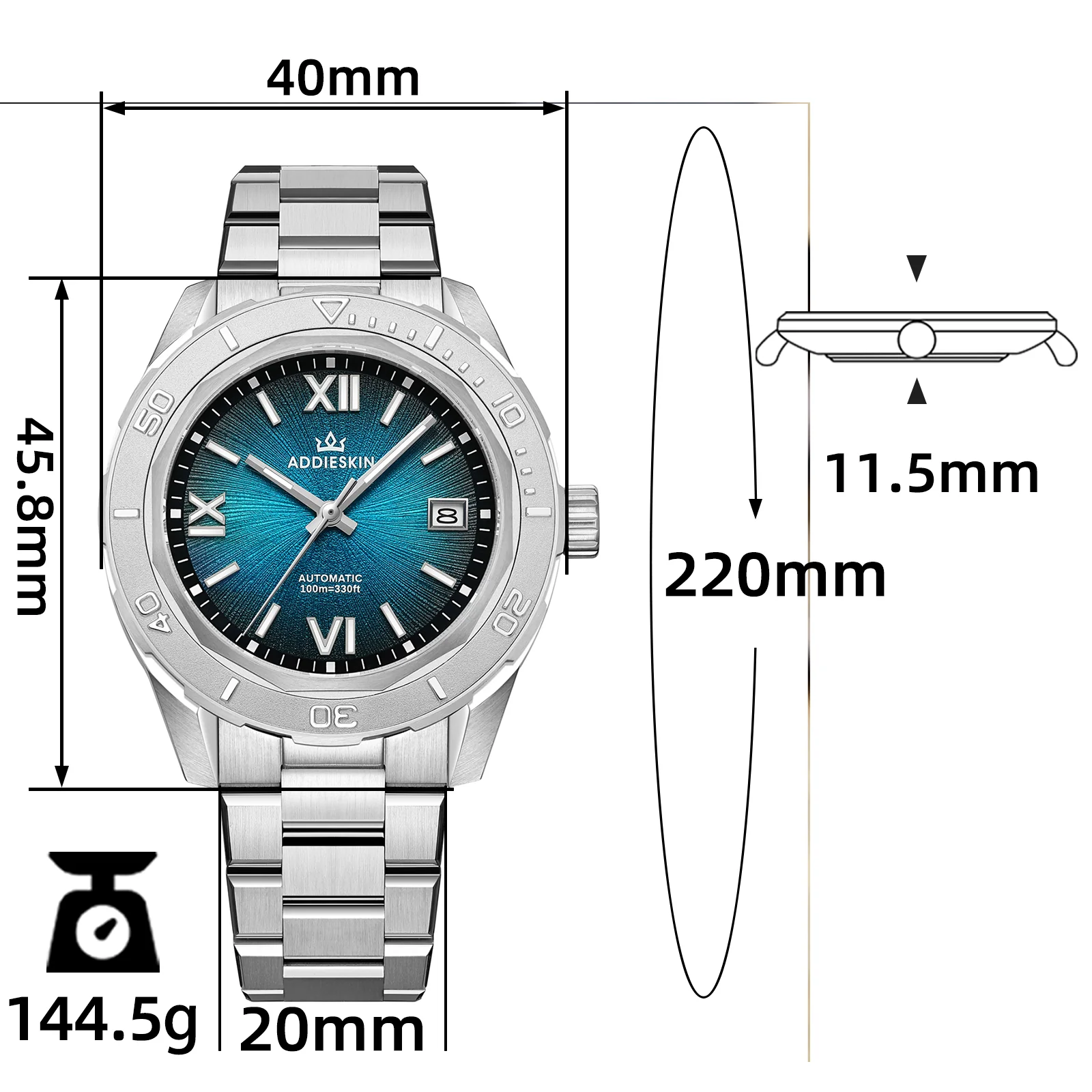 U.S. Warehouse -AddiesKIN K002 “Urban Mechanica” Automatic 9015 Men’s Watch - Image 14